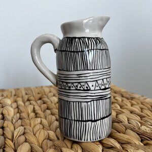 Black and white ceramic vase